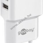 Goobay hálózati usb töltő 2 x USB aljzat 2, 4A fehér fotó