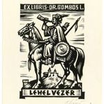 Kékesi László (1919-1993) ex libris grafika, Lehel vezér  ex libris Dr. Gombos L., fametszet, a m fotó