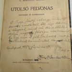 G. Miklósy Ilona: Utolsó felvonás. Színészek és komédiások [1912] DEDIKÁLT fotó