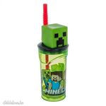 Minecraft 3D műanyag szívószálas pohár 360 ml fotó