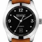 Bremont SOLO-32 AJ Black Dial Tan Strap Watch SOLO-32-AJ/BK fotó