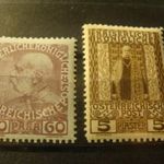 Ausztria-Levante 1908 2 féle postatiszta** MI56, 59 kat.ár így 14 euro fotó