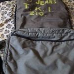 Oldal válltáska terep zöld színű Jeans TKI 215 egyedi darab fotó