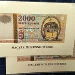 2db 2000 Forint - Millennium - Aranyszálas Millenniumi 2000Ft UNC ( Sorszámkövető ) fotó