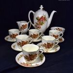 MESESZÉP ROYAL DOULTON ŐSZI MINTÁS PORCELÁN KÁVÉS KÉSZLET X fotó