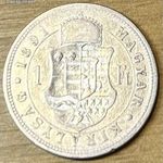 Ezüst - Ferencz József 1 Forint 1891 K-B Körmöcbánya 1Ft NMÁ! #536 fotó