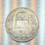 Ezüst - Ferencz József 1 Korona 1915 K-B Körmöcbánya 1Ft NMÁ #685 fotó