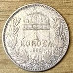 Ezüst - Ferencz József 1 Korona 1896 K-B Körmöcbánya 1Ft NMÁ! #543 fotó