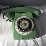 [ABC] Retro zöld tárcsás telefon, Mechanikai M. fotó