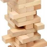 Fa toronyépítő társasjáték Wooden Tower 54 natúr kocka 5 évtől fotó