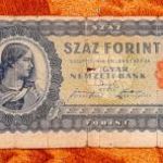 1946 -os Első 100 Forint -os kék színű vízjeles bankó Ritka !!! (L2805) fotó