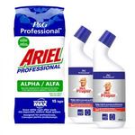 Ariel Alfa Whitemax mosópor 15 kg + Ajándék Mr. Proper WC tisztító 750 ml (2db) fotó