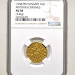 Mátyás aranyforint ( N-E ) ( NGC tok, AU 58 minősített ) -F0962 fotó