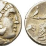 Nagy Sándor és Antigonos korszaka (i.e. 310-301) Drachma, Teos, ókori görög ezüst fotó