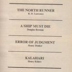 The North Runner / A Ship Must Die / Error of Judgement / Kalahari fotó