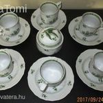 Hollóházi porcelán 6 személyes kávés készlet cukortartóval fotó