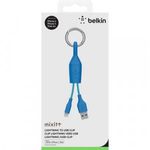 Belkin MIXIT Lightning-USB Clip adat/töltőkábel-kulcstartó kék (F8J173bt06INBLU) (F8J173bt06INBLU) fotó