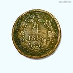 1868 BRONZ ANGYALOS 4 KRAJCÁR fotó