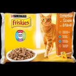 FRISKIES Szószban Csirkével/Kacsával/Lazaccal/Pulykával nedves macskaeledel 4x85g fotó