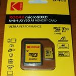 Akció! KODAK 64 GB gyors memóriakártya Micro SDXC SD 64GB U3 + adapter fotó