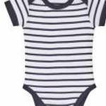 Gyerek SOL'S SO01401 Sol'S Miles Baby - Striped Bodysuit -3/6M, White/Navy fotó