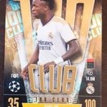 Vinícius Jr. Real Madrid 100 Club focis kártya Topps UEFA Champions League 2023-2024 Match Attax fotó