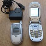 Retro Samsung SGH-E300 E300 + SGH-T100 Mobiltelefon +töltő Vintage mobil TMobil Yettel függők fotó