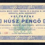 1944 Kalocsa 20 Pengő váltópénz ( RR!! ) XF -XIIP24 fotó