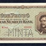 1926 20 Pengő -MINTA perforáció- UNC -XIIP20 fotó