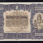 1922 25.000 Korona -MINTA perforáció- ( hajtatlan ) -XIIP12 fotó