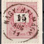 1889 feketeszámú krajcáros NAGY-HALMÁGY lebélyegzés Arad Romania Gudlin E3.20 / 100p (d34) fotó