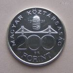 MMagyarország 200 Forint 1997 UNC / Ezüst / Deák Ferenc / Nagyon kis darabszámú / Igen ritka RRR! fotó