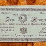 1849 -es Tíz ezüst krajczáros bankó Gróf Almásy aláírásával!!! RITKÁBB !!! (L2958) fotó