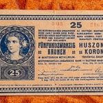 1918 -as 25 Korona bankó hullámos hátlappal Ritkább !! (L2964) fotó