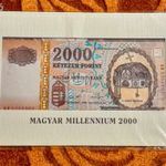 2000 -es UNC hajtatlan Aranyfémszálas Millenniumi 2.000 Forint vízjeles fémszálas bankjegy ! (L2974) fotó