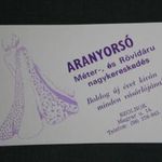 Kártyanaptár, Aranyorsó méter rövidáru kereskedés, Szolnok, grafikai rajzos, 1993 , PI, fotó