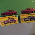 Régi Matchbox Volkswagen 1600 TL 2 darab doboz szín különbség egyiken ragasztások =W= fotó