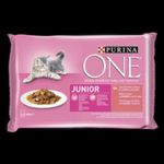 PURINA ONE JUNIOR Lazaccal és Sárgarépával nedves macskaeledel 4x85g fotó