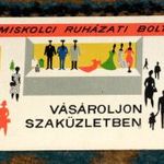 Miskolci Ruházati Bolt kártyanaptár 1965 fotó