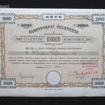 KÉVE Ruházati Áruház Szövetkezet alapítványi üzletrész 100000 korona 1924 fotó