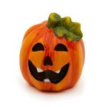 Kerámia Halloweeni tök dekor LED fénnyel - 8 cm fotó