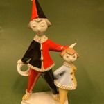 Vintage Hollóházi porcelán figura az 1960-as évek környékéről - " Kislány bohóccal " fotó