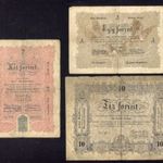 1848/1949 Szabadságharc 1-2-10 Forint LOT ( 3 db ) G/F -FG14 fotó