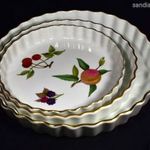 LUXUS ROYAL WORCESTER GYÜMÖLCS MINTÁS PORCELÁN PITESÜTŐ TÁL SZETT X fotó