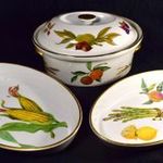 ROYAL WORCESTER GYÜMÖLCS MINTÁS FEDELES TÁL ÉS 2 FÉLE KÍNÁLÓ X fotó