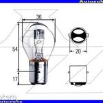 Izzó S1 12V_25/25W (motorkerékpár) (BA 20d) {HELLA} fotó