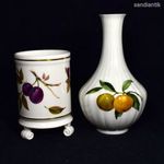 ROYAL WORCESTER GYÜMÖLCS MINTÁS PORCELÁN VÁZA ÉS KASPÓ X fotó