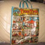 Nagyon ritka Tiger Tims comic Vintage PVC szövet táska // Sari Fabrics fotó