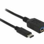 USB (USB 3.1, Gen 1) USB Type-C male > USB Type A female 15cm Black - DeLock fotó