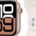 Apple Watch S10 Cellular 46mm Rose Gold Alu Case with Light Blush Sport Band S/M fotó